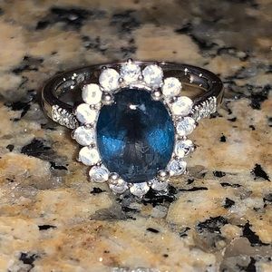 London blue topaz and white sapphire ring